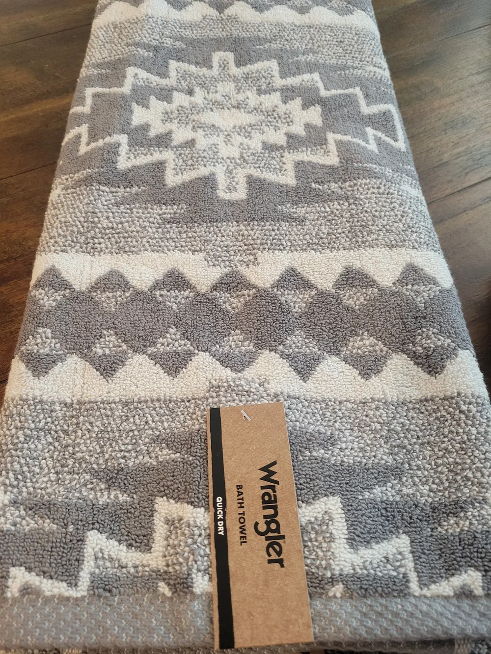Wrangler Southwestern, Aztec, Gray & White Patterned Towels
